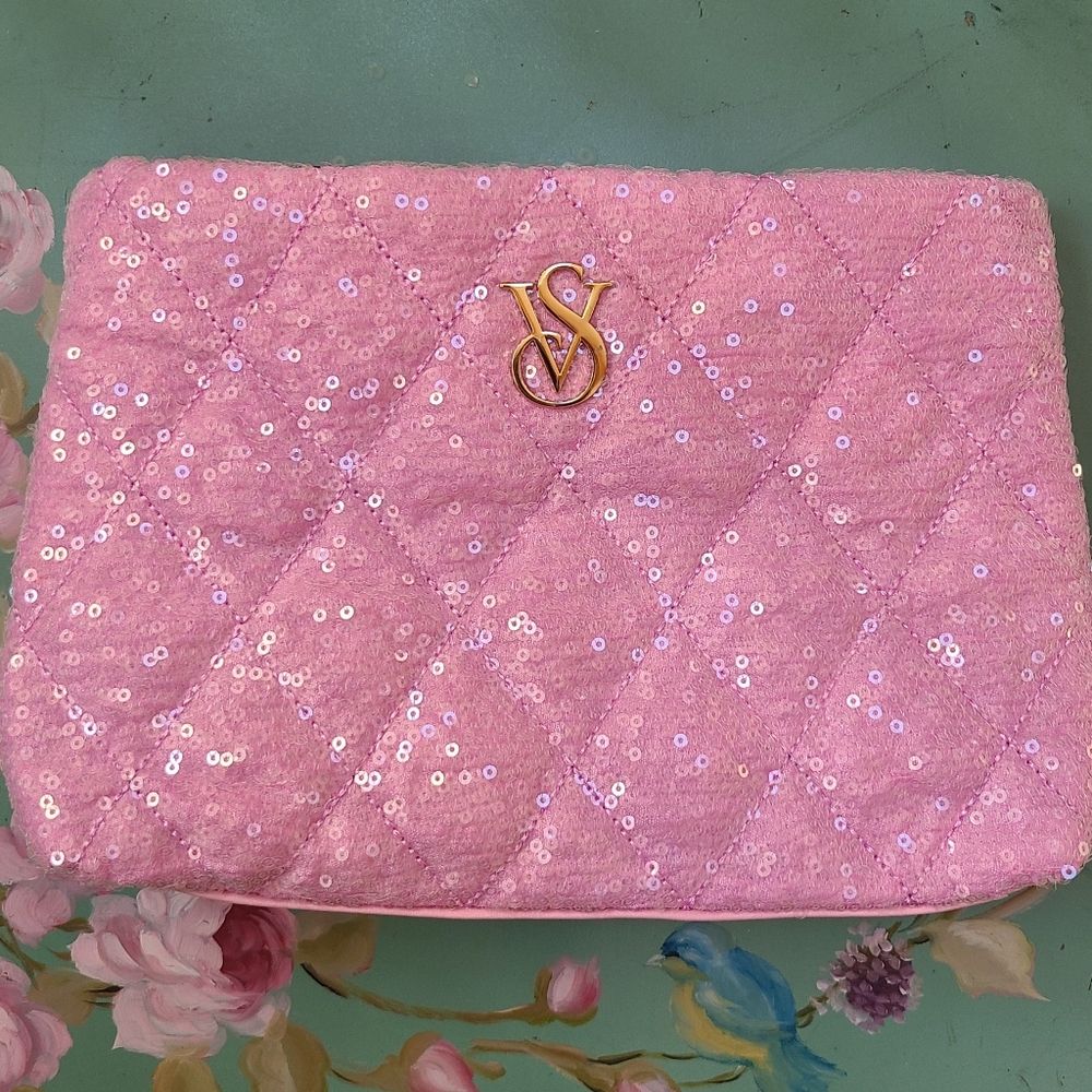 Sparkly Victoria's Secret Cosmetic Bag Pretty in Pink